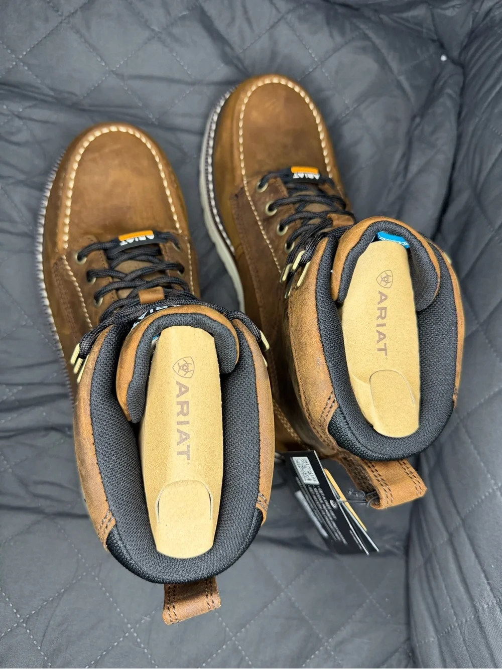 Ariat Brown Leather Waterproof Men's Work Boots